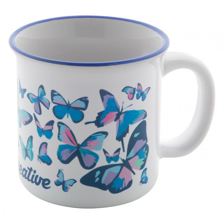 Cană vintage Woodstock Subo albastru alb