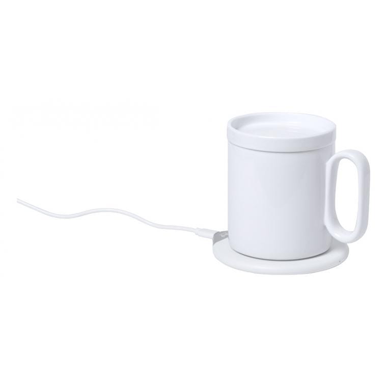 Set încălzitor cană Kalan alb