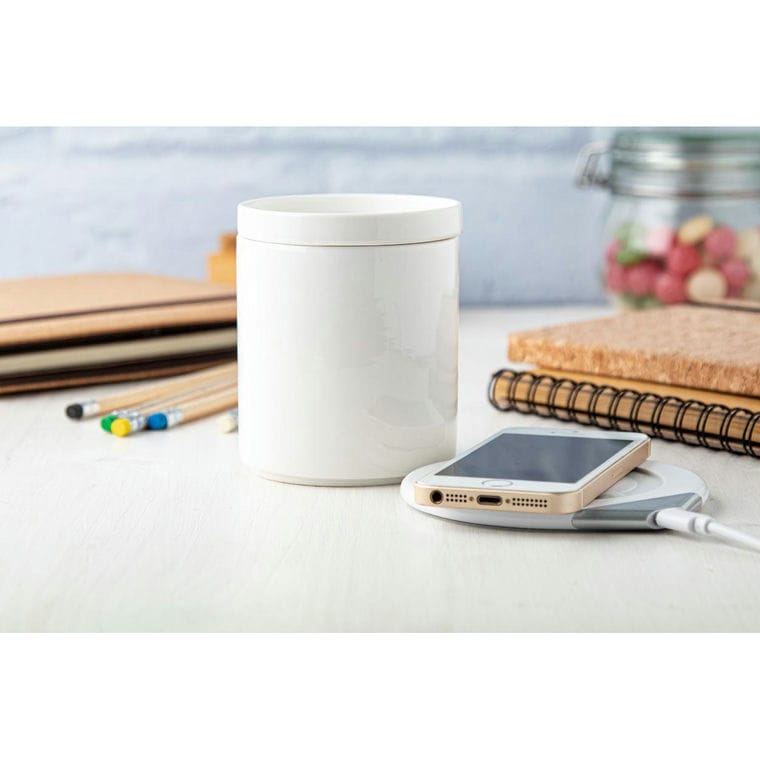 Set încălzitor cană Kalan alb