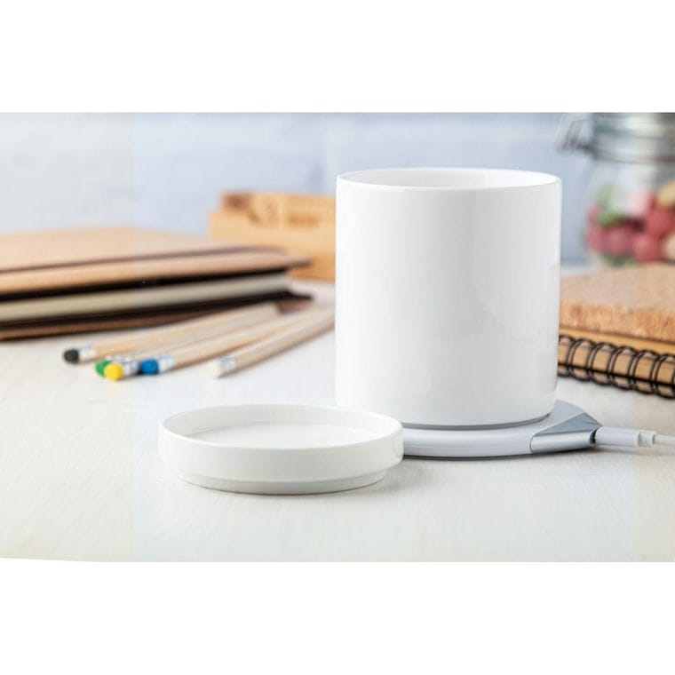 Set încălzitor cană Kalan alb