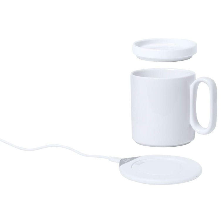 Set încălzitor cană Kalan alb