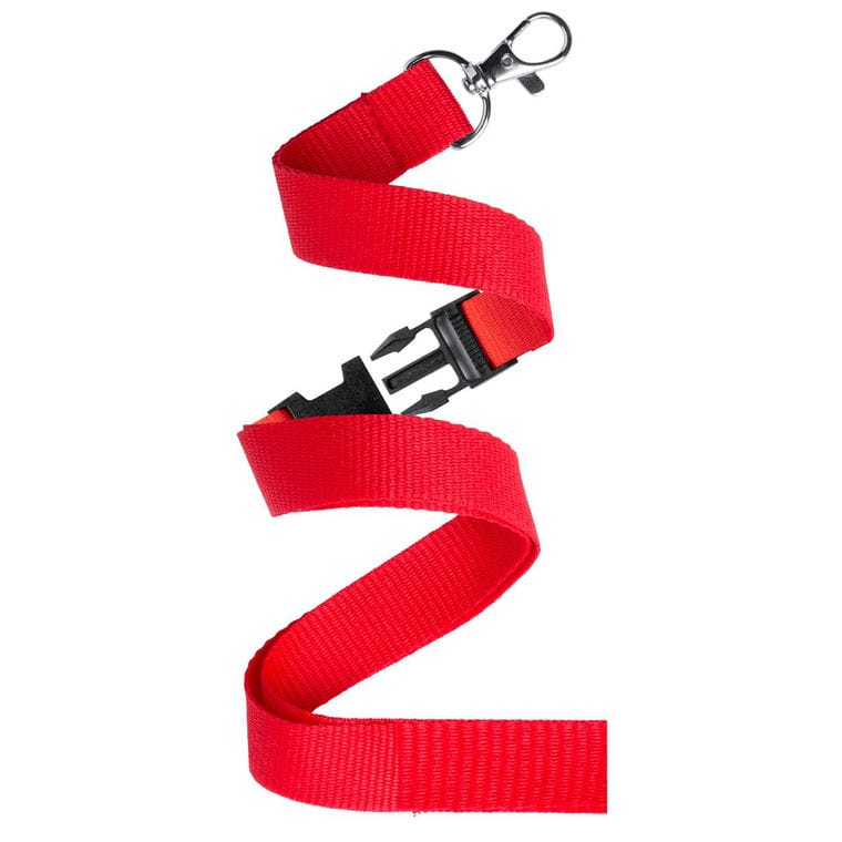 Lanyard Devent roșu argintiu