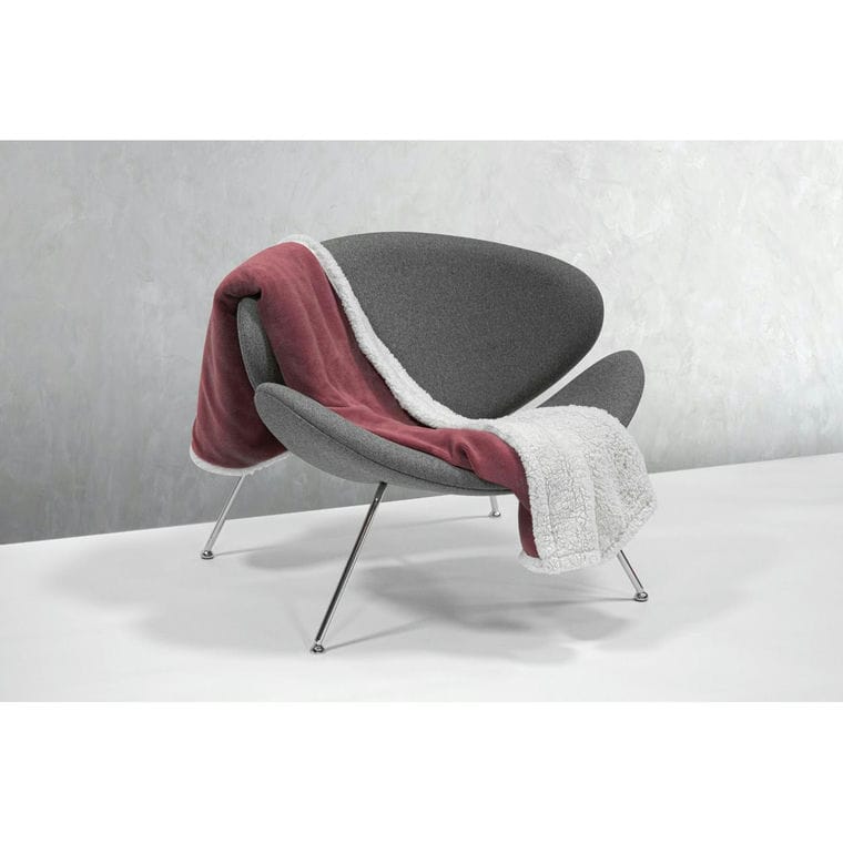 Pătură coral fleece Sammia bordo alb