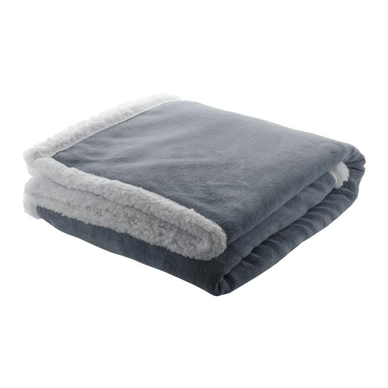 Pătură coral fleece Sammia gri închis alb