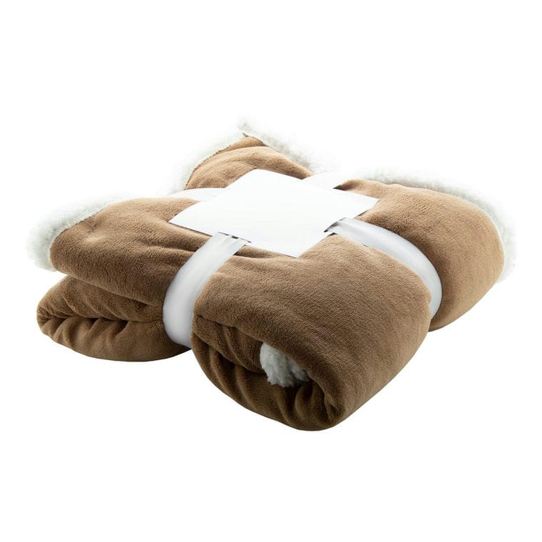 Pătură coral fleece Sammia maro alb