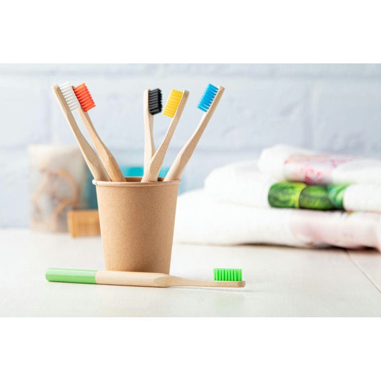 Periuță de dinți din bambus ColoBoo verde natural