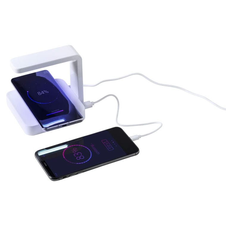 Încărcător wireless cu sterilizator UV Blay alb