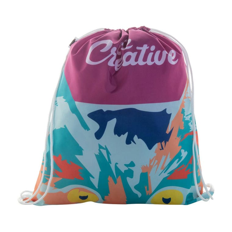 Rucsac personalizat drawstring CreaDraw RPET Alb Alb