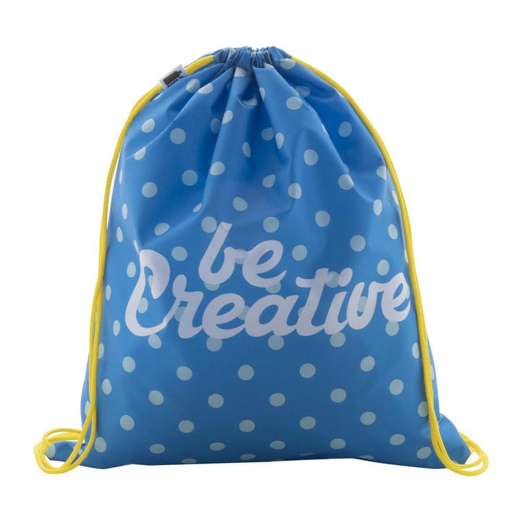 Rucsac personalizat drawstring CreaDraw RPET galben alb