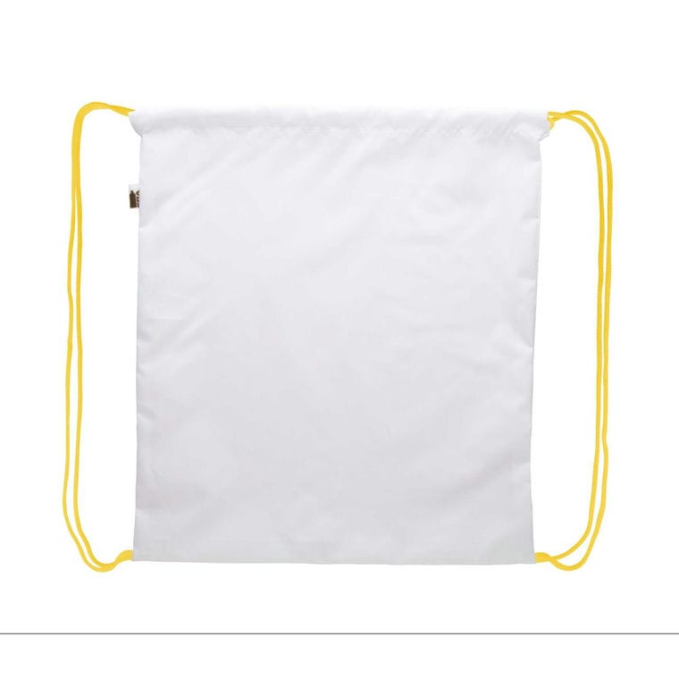 Rucsac personalizat drawstring CreaDraw RPET galben alb