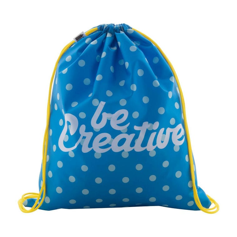 Rucsac personalizat drawstring CreaDraw RPET galben alb