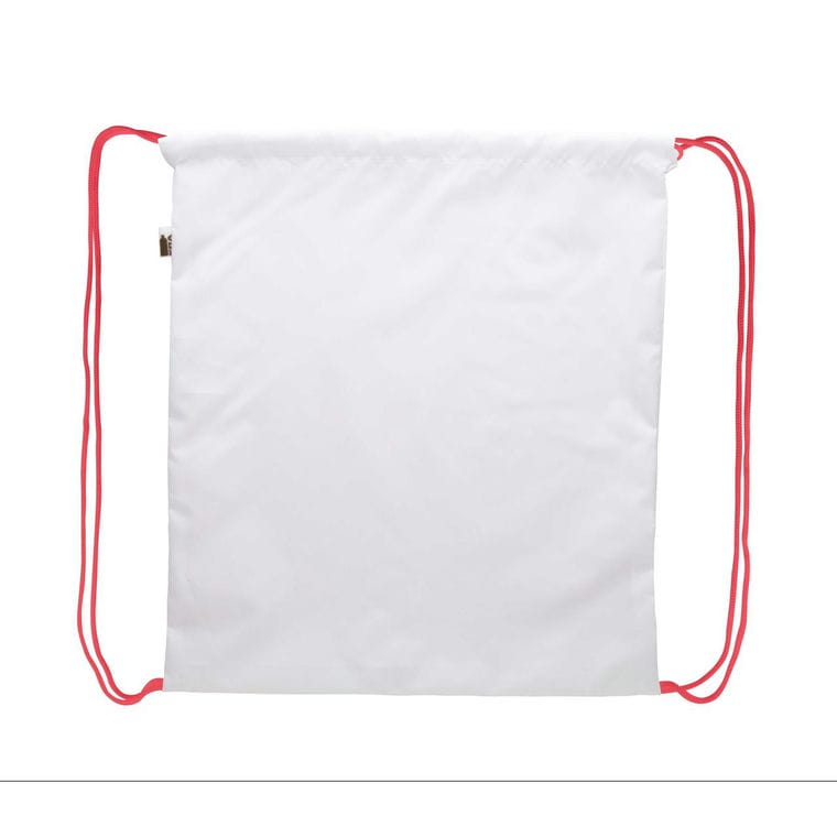 Rucsac personalizat drawstring CreaDraw RPET roșu alb