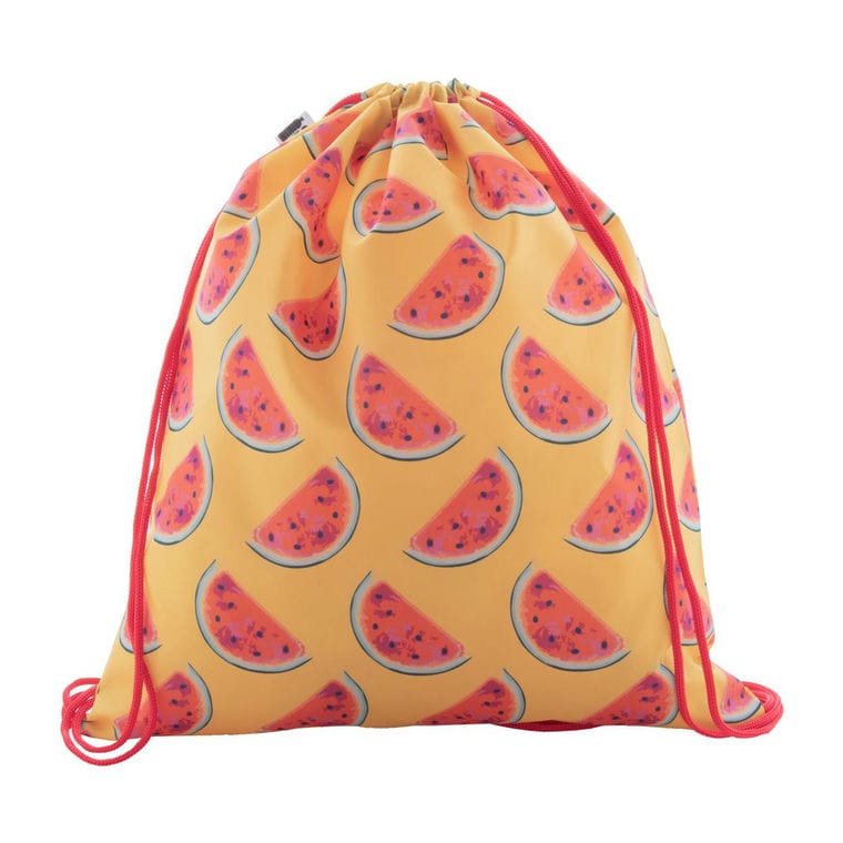 Rucsac personalizat drawstring CreaDraw RPET roșu alb