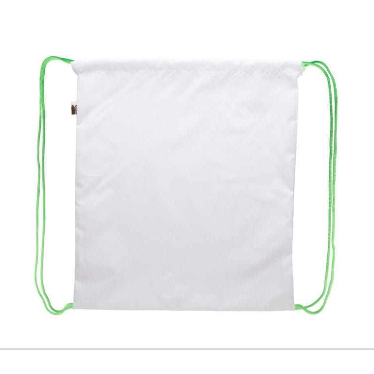 Rucsac personalizat drawstring CreaDraw RPET verde alb