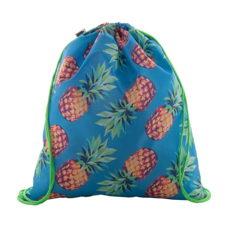Rucsac personalizat drawstring CreaDraw RPET verde alb