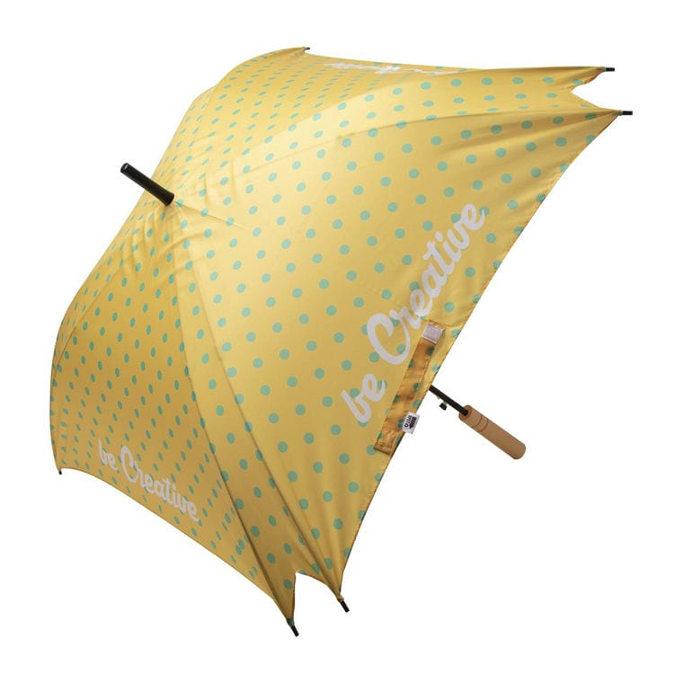 Umbrelă personalizată CreaRain Square RPET alb maro