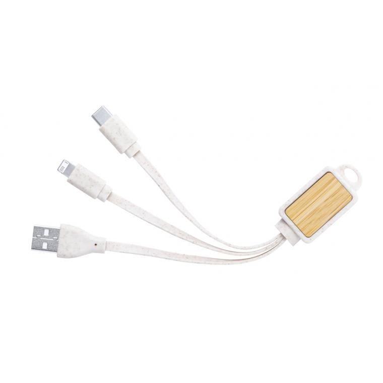 Breloc cablu USB Korux bej natural