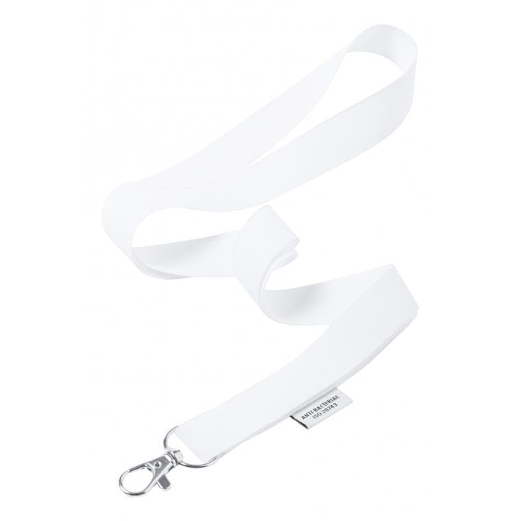 Lanyard antibacterian Yest alb