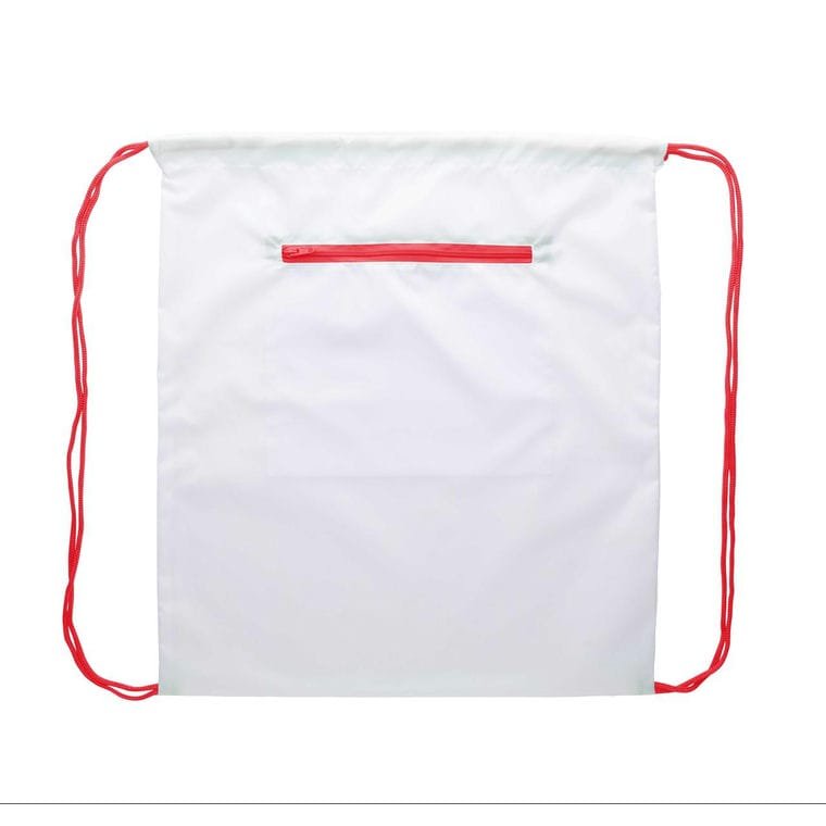Rucsac cu cordon, personalizat CreaDraw Zip roșu alb