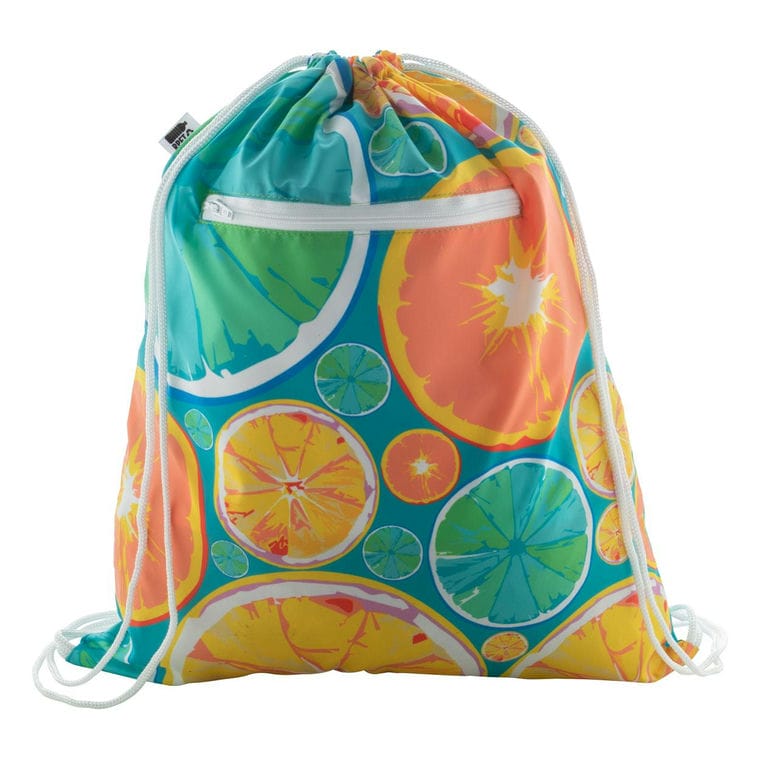 Rucsac cu cordon, personalizat CreaDraw Zip RPET Alb