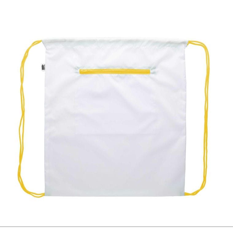 Rucsac cu cordon, personalizat CreaDraw Zip RPET galben alb