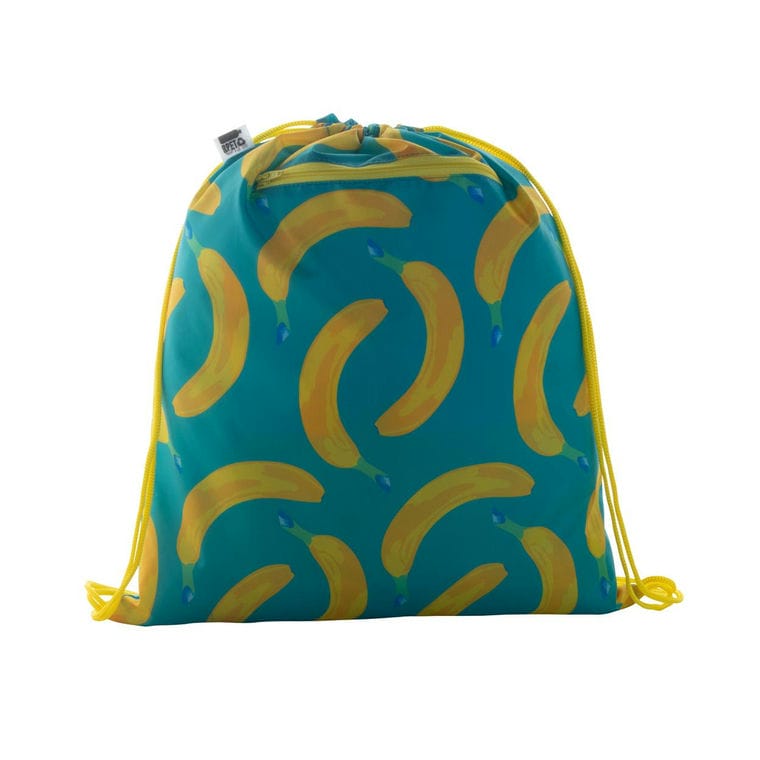 Rucsac cu cordon, personalizat CreaDraw Zip RPET galben alb