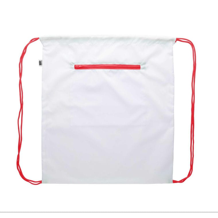 Rucsac cu cordon, personalizat CreaDraw Zip RPET roșu alb