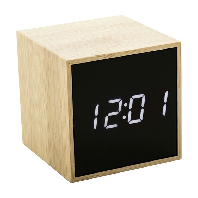 Ceas din bambus, cu alarma Boolarm