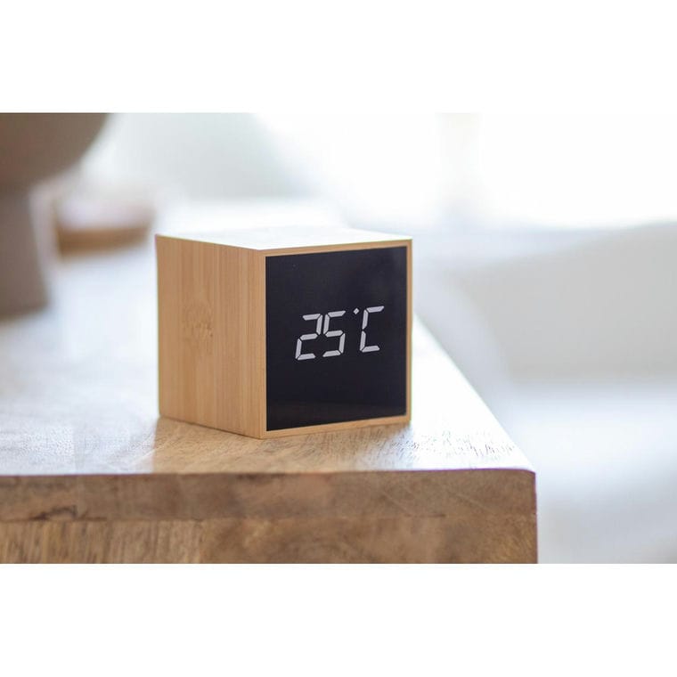 Ceas din bambus, cu alarma Boolarm natural