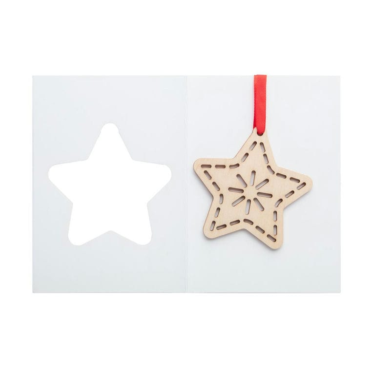 Felicitare de Crăciun, stea TreeCard natural