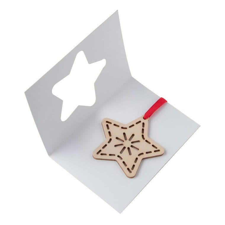 Felicitare de Crăciun, stea TreeCard natural