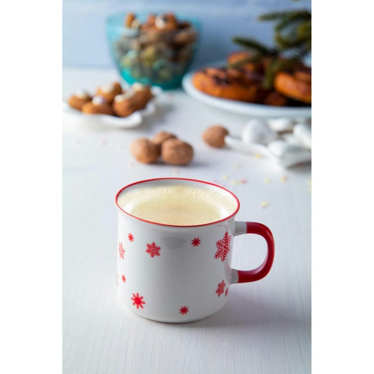 Cană vintage de Crăciun Nakkala roșu alb