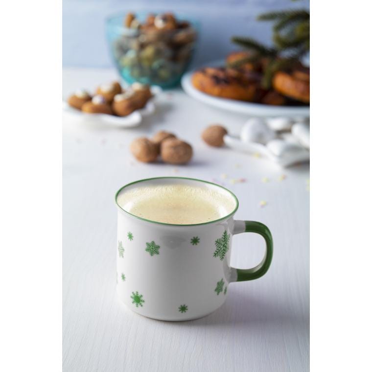 Cană vintage de Crăciun Nakkala verde alb
