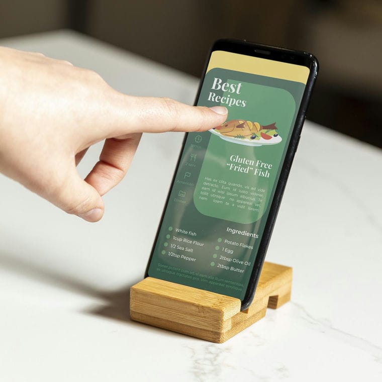 Suport pentru mobil, din bambus Delim natural