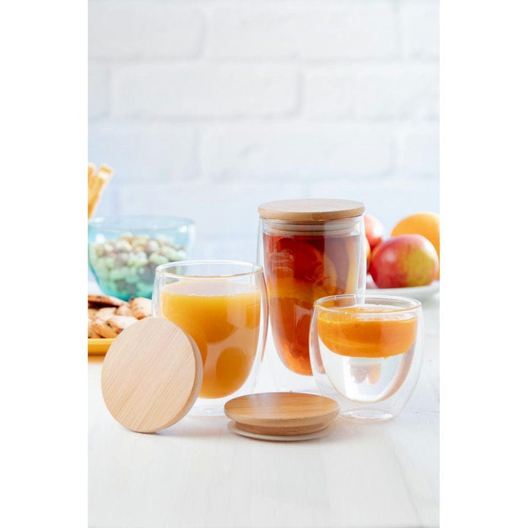 Cană din sticlă termo Bondina S transparent natural