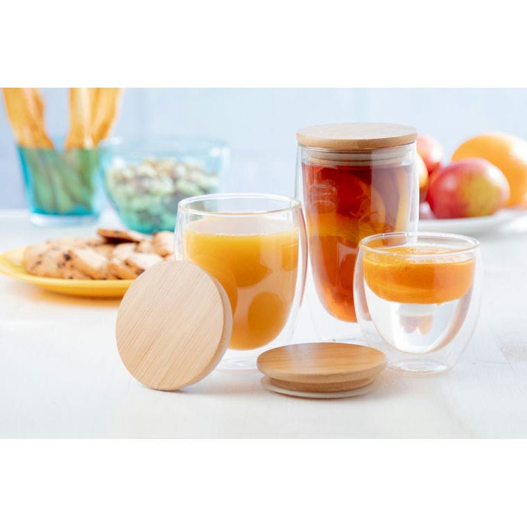 Cană din sticlă termo Bondina L transparent natural