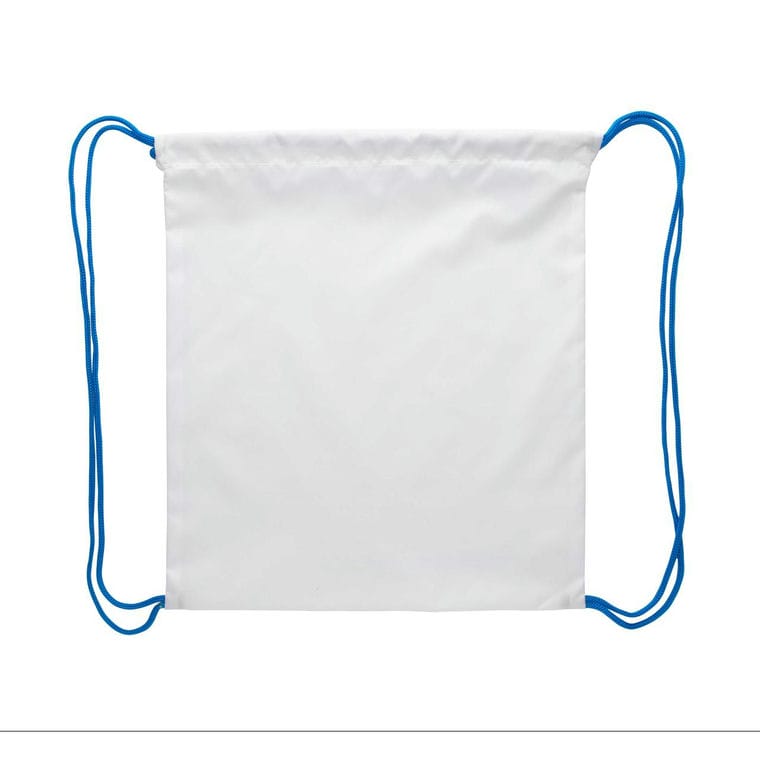 Sac personalizat, cu cordon, pentru copii CreaDraw Kids albastru alb