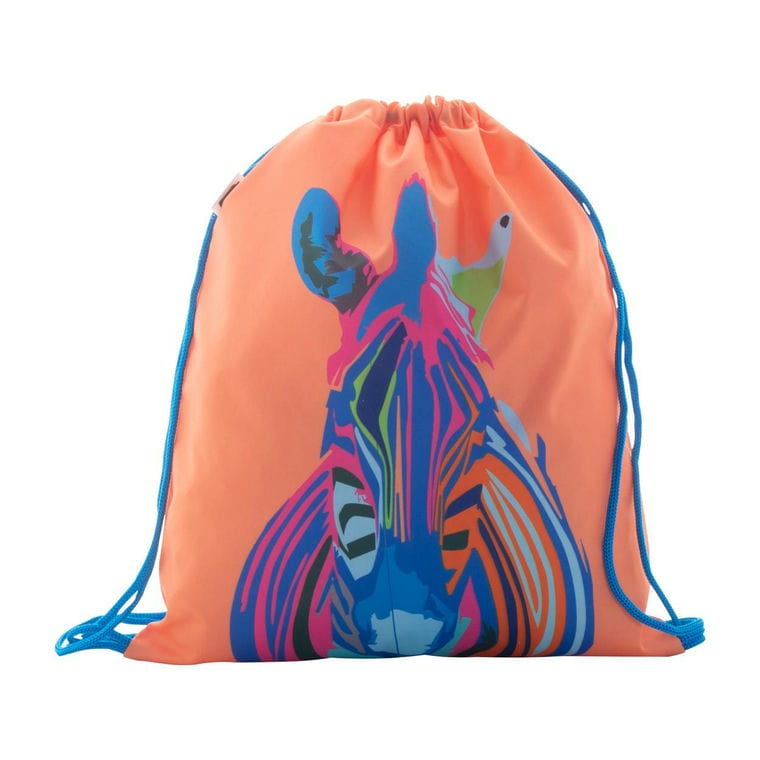 Sac personalizat, cu cordon, pentru copii CreaDraw Kids RPET Albastru