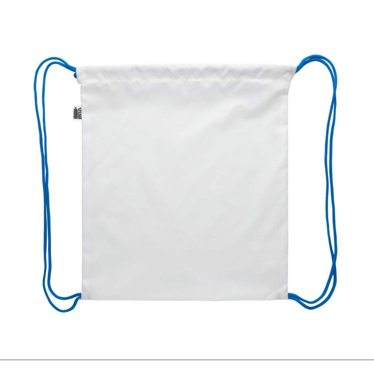 Sac personalizat, cu cordon, pentru copii CreaDraw Kids RPET albastru alb