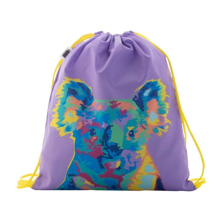 Sac personalizat, cu cordon, pentru copii CreaDraw Kids RPET galben alb