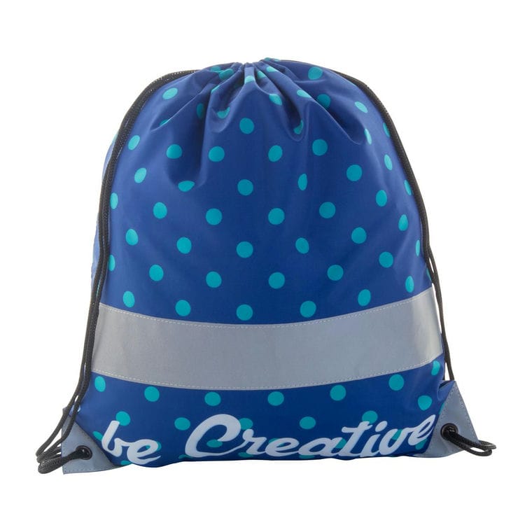 Sac personalizat, reflectorizant, cu cordon, pentru copii CreaDraw Reflect argintiu
