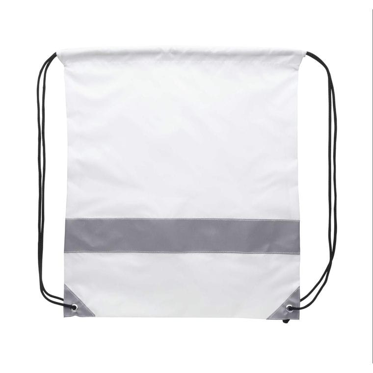 Sac personalizat, reflectorizant, cu cordon, pentru copii CreaDraw Reflect argintiu alb
