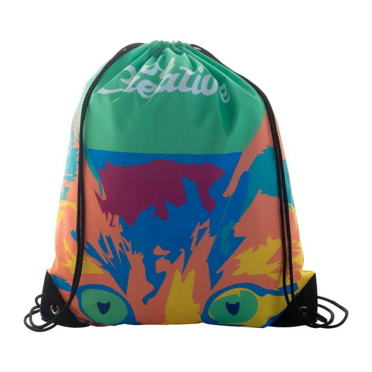 Sac de cumpărături, cu cordon, personalizat CreaDraw Plus Negru