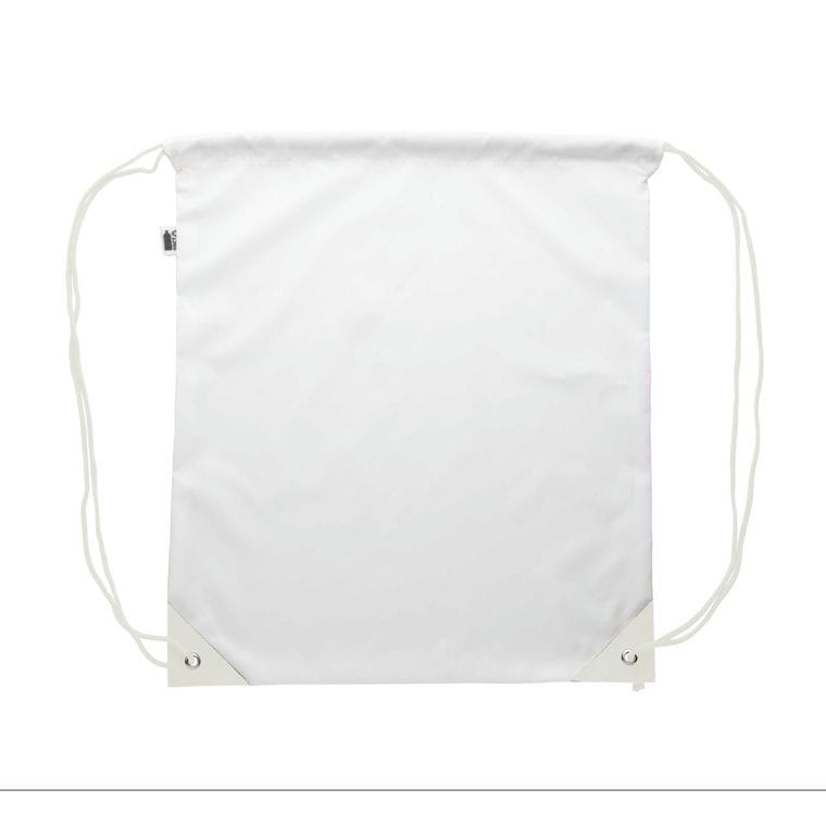 Sac de cumpărături, cu cordon, personalizat CreaDraw Plus RPET alb
