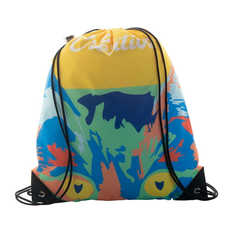 Sac de cumpărături, cu cordon, personalizat CreaDraw Plus RPET Negru
