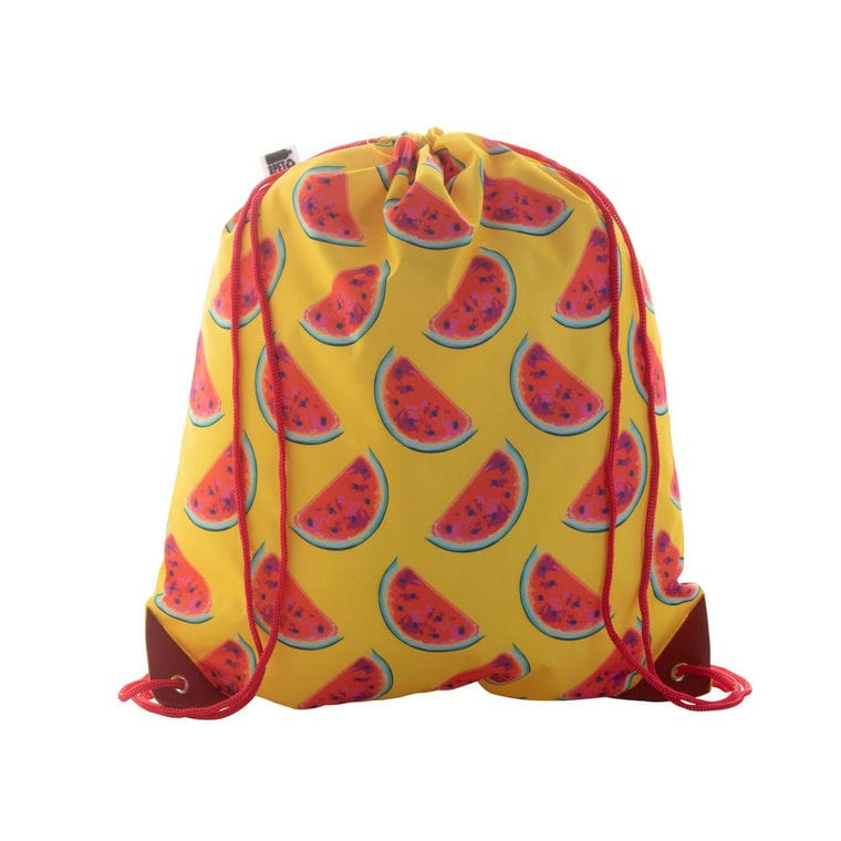 Sac de cumpărături, cu cordon, personalizat CreaDraw Plus RPET roșu alb