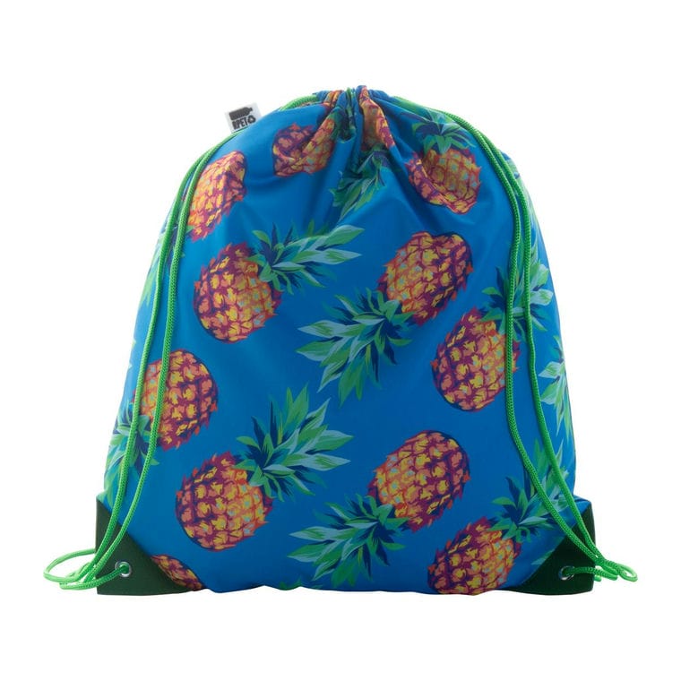Sac de cumpărături, cu cordon, personalizat CreaDraw Plus RPET Verde