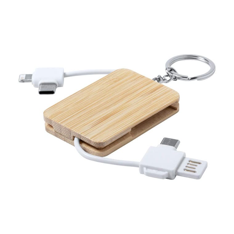 Breloc cablu de încărcare USB Edulis Alb