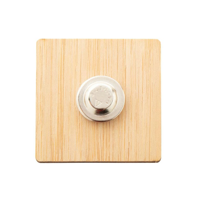 Insignă de bambus BooBadge Pătrat 45 x 45 mm
