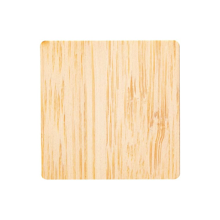 Insignă de bambus BooBadge Pătrat 45 x 45 mm
